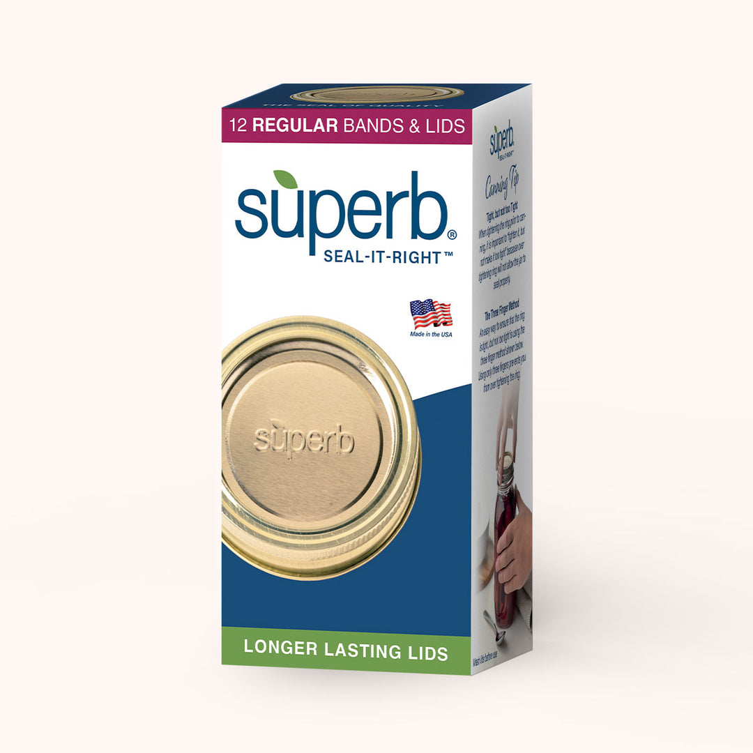 Regular Mouth Mason Jar Canning Lids & Bands - 12 PackCanning Lids & BandsSuperbFood Storage