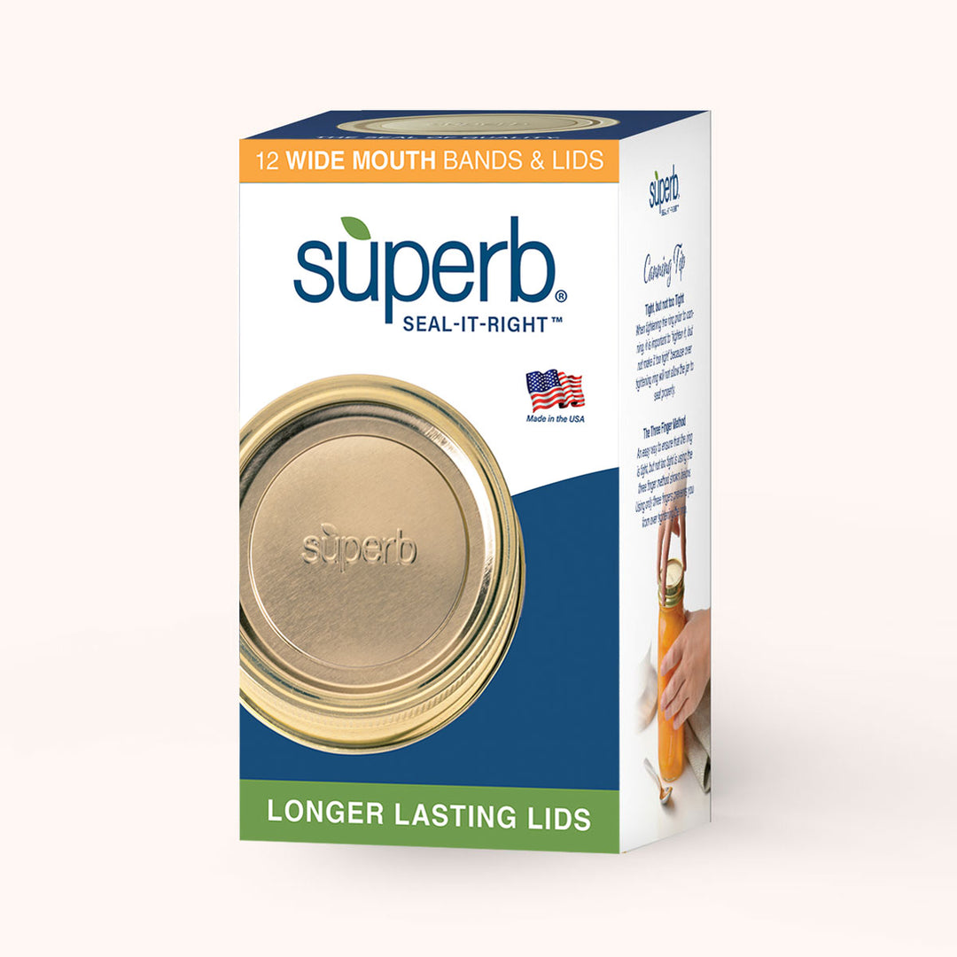 Wide Mouth Mason Jar Canning Lids & Bands - 12 PackCanning Lids & BandsSuperbFood Storage