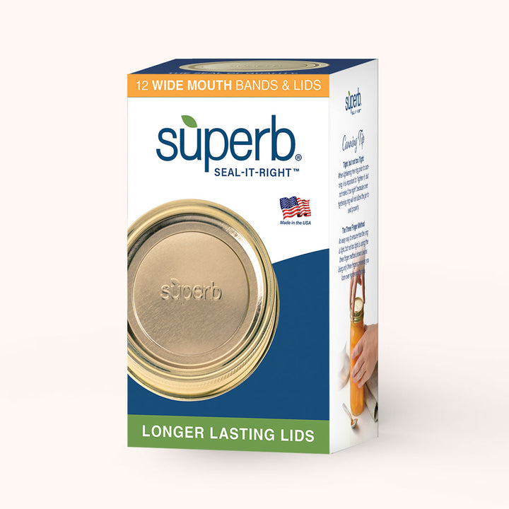 Wide Mouth Mason Jar Canning Lids & Bands - 12 PackCanning Lids & BandsSuperbFood Storage