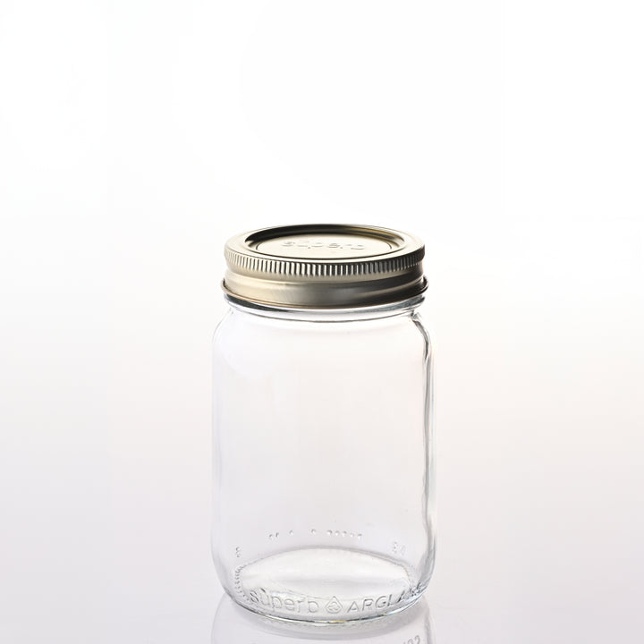 Empty regular mouth canning jars ready for use Regular mouth canning jar with airtight lid High-quality canning jars for food storage Regular mouth glass canning jar with metal lid from Superb