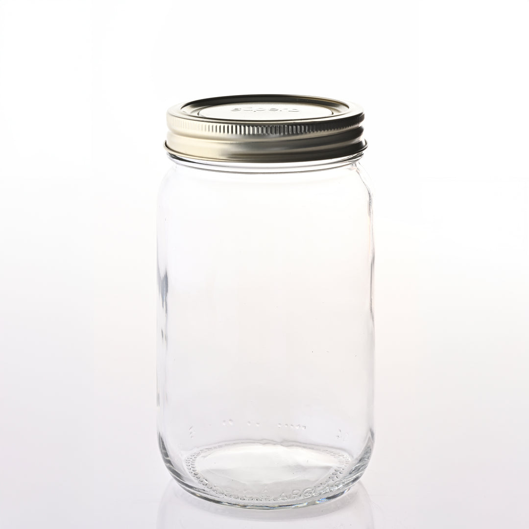 Wide mouth glass quart canning jar with metal lid from Superb High-quality canning jars for food storage Durable wide mouth jars made for home canning