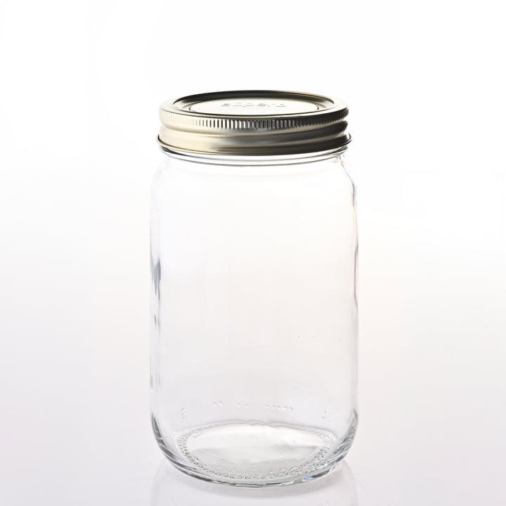 Wide mouth glass quart canning jar with metal lid from Superb High-quality canning jars for food storage Durable wide mouth jars made for home canning
